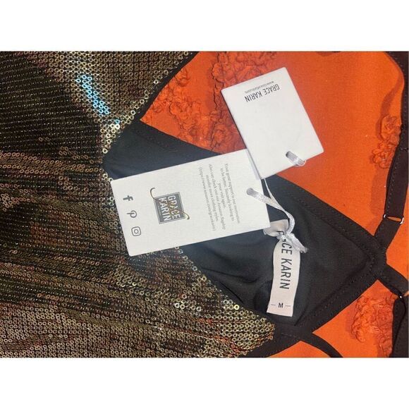 Grace Karin  Gold Glittery sequin clubbing strap size Medium BNWT - Picture 9 of 11